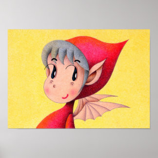 Poster Diabinho vermelho brilhante.
