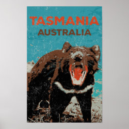 Poster Diabo da Tasmânia, ilha da Tasmânia, Austrália