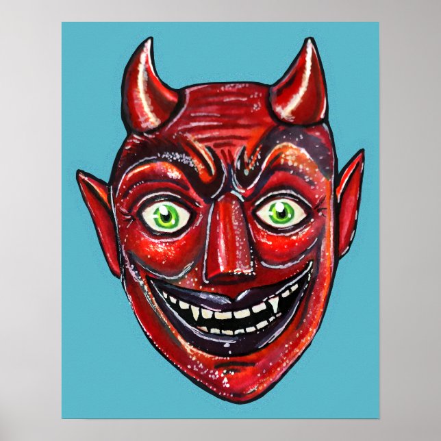 Poster Diabo Vermelho Vintage Halloweenies  (Frente)