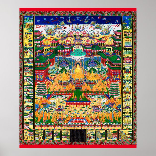 Poster Diagrama Cósmico de Mandala para a Meditação (Frente)