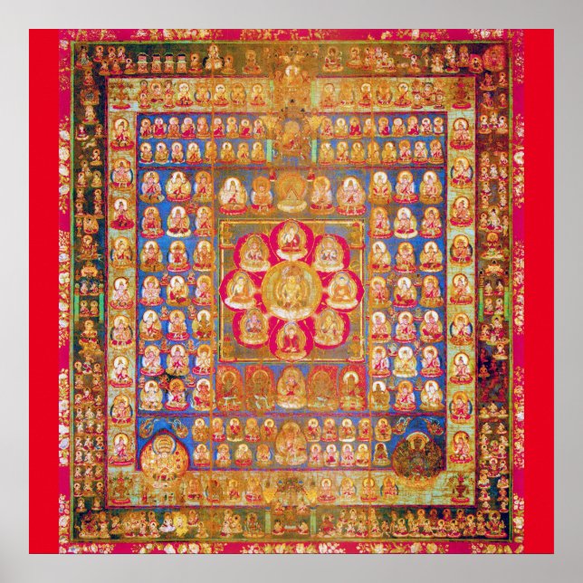 Poster Diagrama Cósmico de Mandala para a Meditação (Frente)