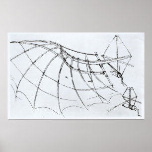 Pôster Diagrama de uma asa mecânica