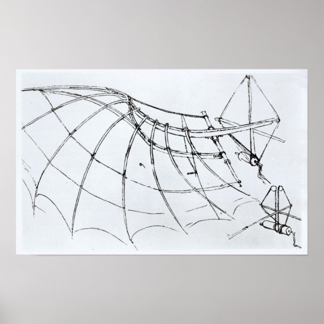 Pôster Diagrama de uma asa mecânica (Frente)