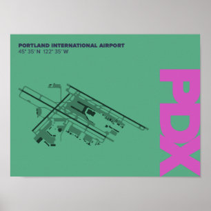Pôster Diagrama do Aeroporto de Portland (PDX)