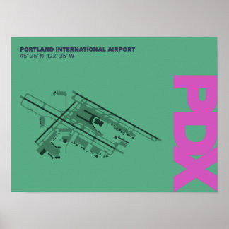 Pôster Diagrama do Aeroporto de Portland (PDX)