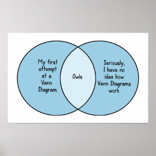 Poster Diagrama engraçado de Venn das corujas
