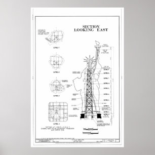 Poster Diagrama esquemático estrutural da estátua da