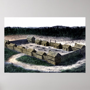 Pôster Diagrama histórico do forte de Boonesborough