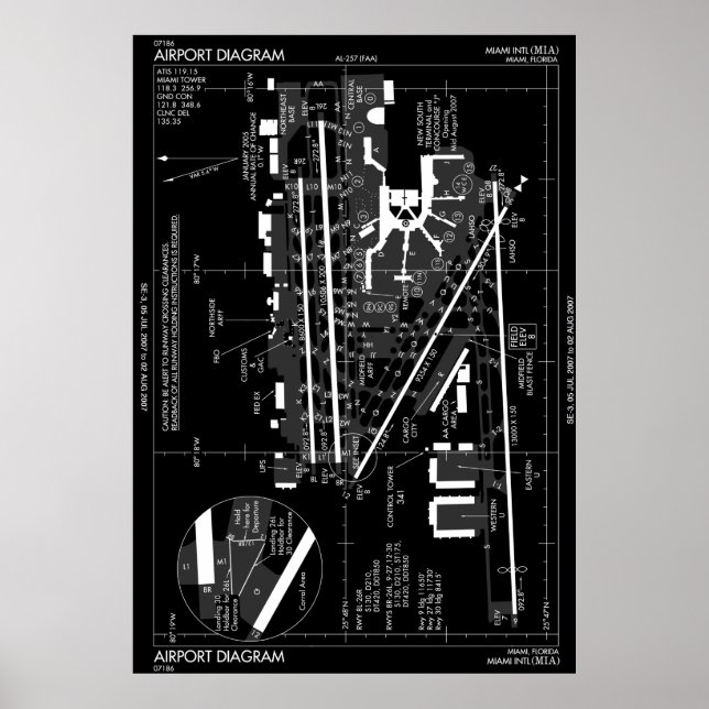 POSTER DIAGRAMA MIAMI INTERNATIONAL AIRPORT FAA (Frente)