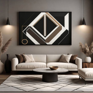 Poster Diamante Geométrico Abstrato Moderno Bauhaus