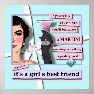 Poster - diamantes & Martinis, o melhor amigo de