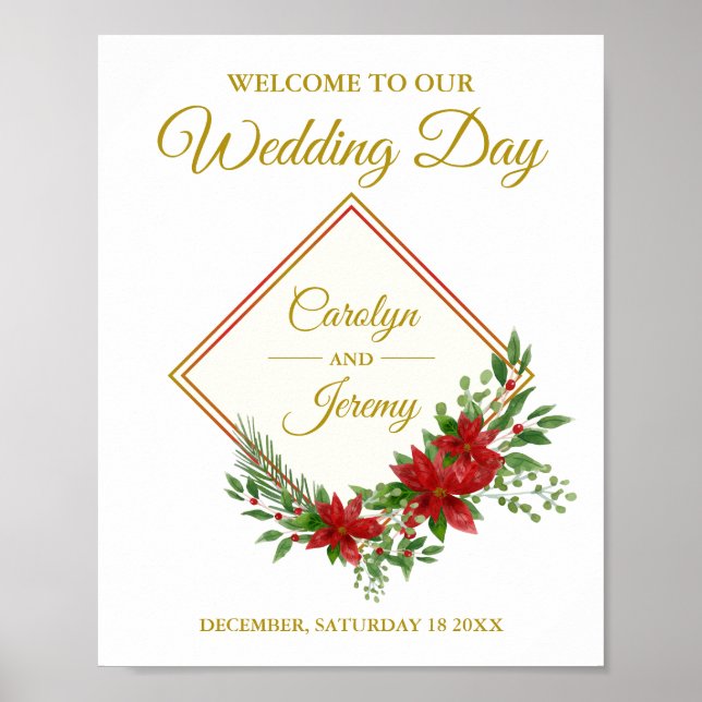 Poster Diamod & Poinsettias Christmas Inspired Wedding (Frente)