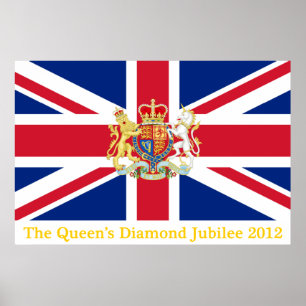 Poster Diamond Jubilee Union Flag e Royal Crest