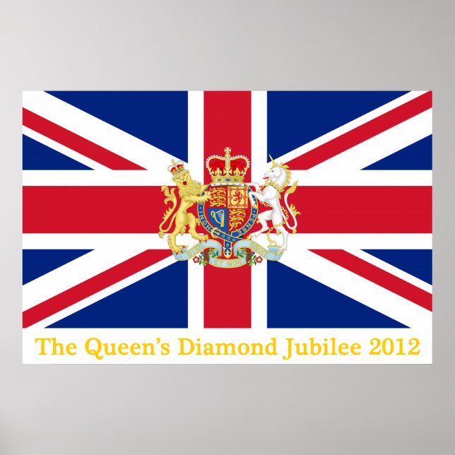 Poster Diamond Jubilee Union Flag e Royal Crest (Frente)