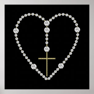 Pôster Diamond Rosary - Ave Maria Cheio de Graça
