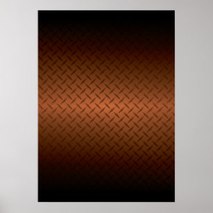 Poster Diamondplate Look Pattern Black to Copper Fade (Pa