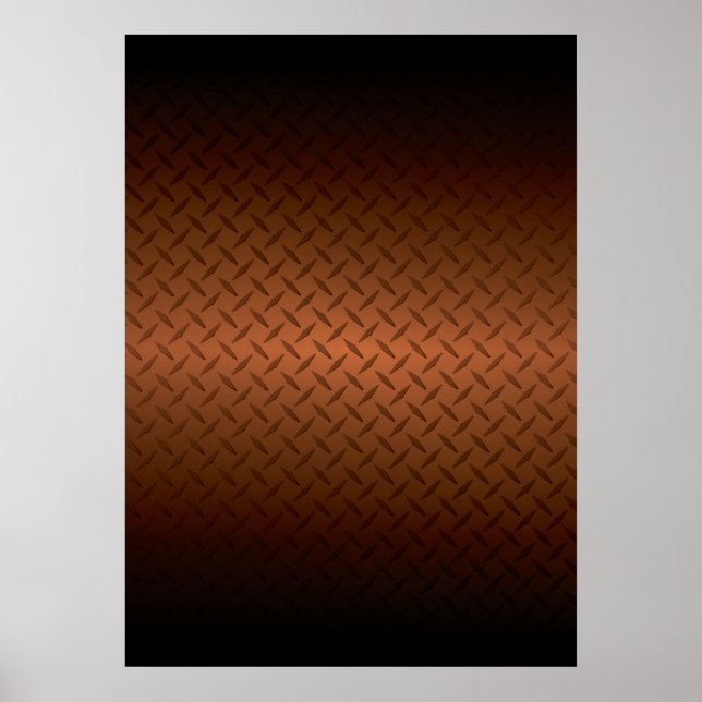 Poster Diamondplate Look Pattern Black to Copper Fade (Pa (Frente)