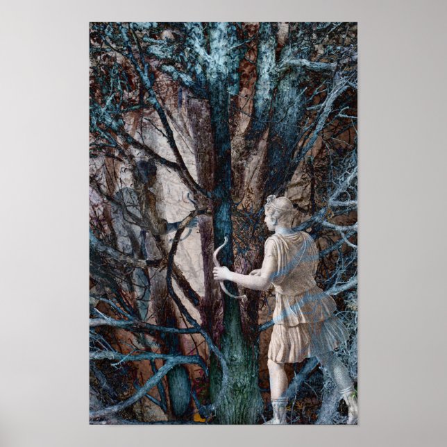 Poster Diana, Deusa da Caça, numa Floresta Mágica (Frente)