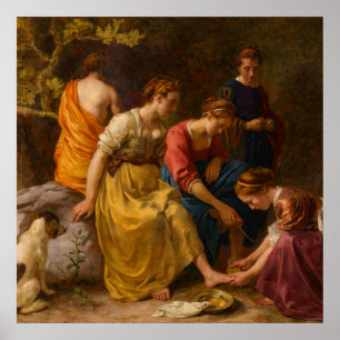 Poster Diana e suas Companheiras por Johannes Vermeer