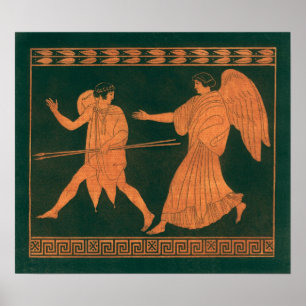 Pôster Diana e um Anjo, Mitologia Romana Vintage