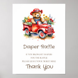 Poster Diaper Raffle Sinal Teddy Bebê Cultivado Localment