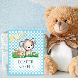 Poster Diaper Raffle Table Teddy Bear Picnic Baby Shower 