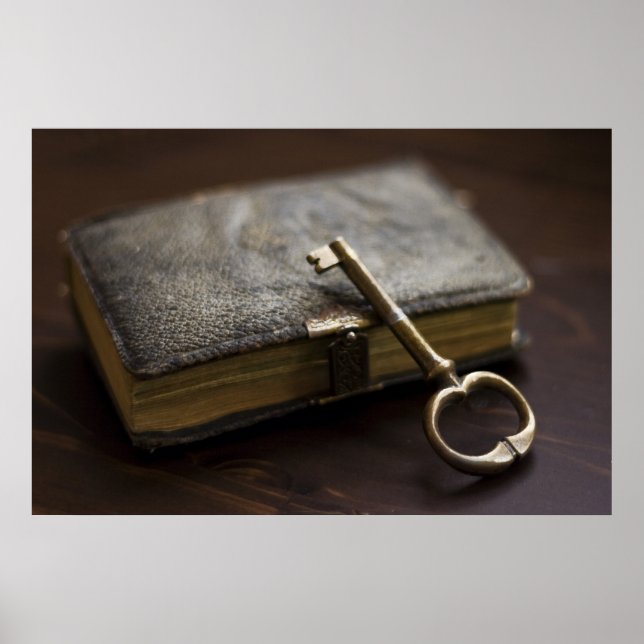 Poster Diário de Ligação de Couro sob Bloqueio e Chave (Frente)