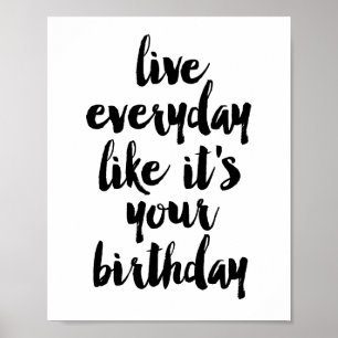 Poster Diário vivo como ele é seu aniversário
