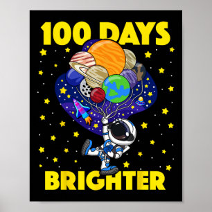 Poster Dias Brighter 100º Dia do Espaço Astronauta Escola