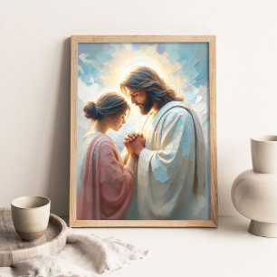 Poster Dias Cristãos, Arte Cristã, Jesus Orando com 