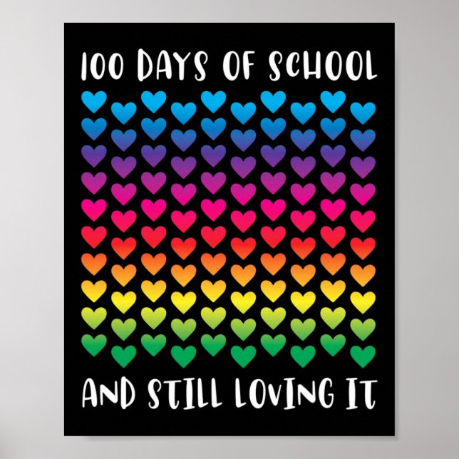 Poster Dias De Escola E Ainda Adorando Corações Arco-Íris (Frente)