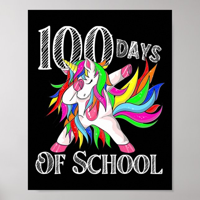 Poster Dias De Escola Unicórnio Feliz Magia 100 Dias Teac (Frente)