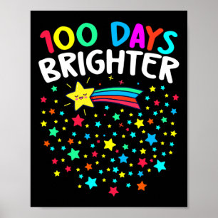 Poster Dias Mais Brighter Felizes 100 Dias De Professores