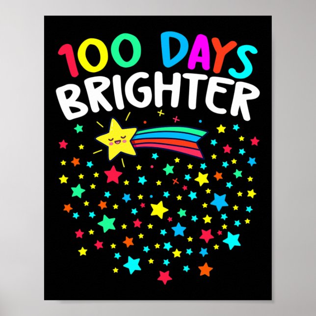 Poster Dias Mais Brighter Felizes 100 Dias De Professores (Frente)