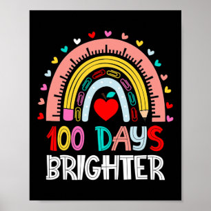 Poster Dias Mais Brighter Rainbow 100º Dia De Professora