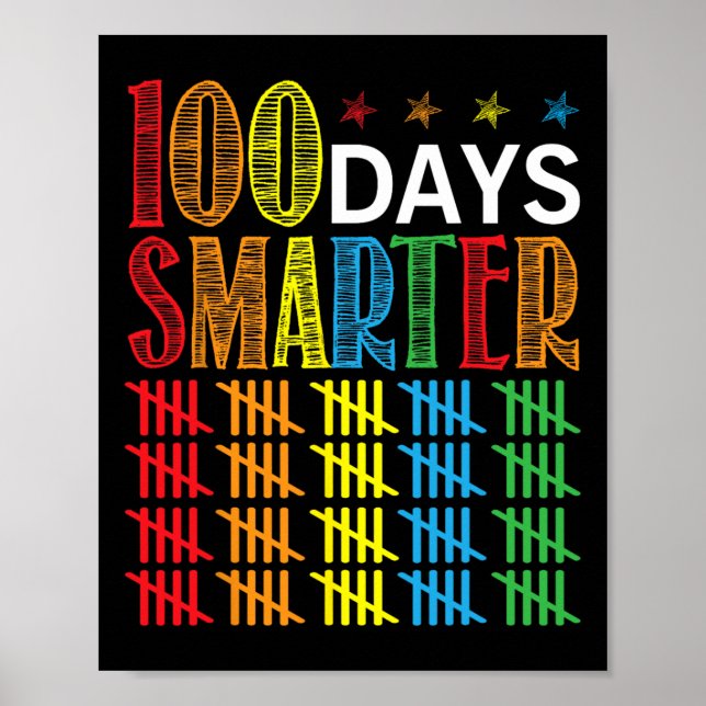 Poster Dias Mais Inteligentes Felizes 100.º Dia De Estuda (Frente)