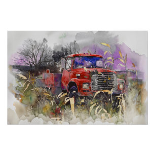 Pôster Dias passados, retirada vermelha no outono