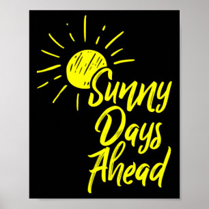 Poster Dias Úteis À Frente Desenho Amarelo Do Sol E Verão