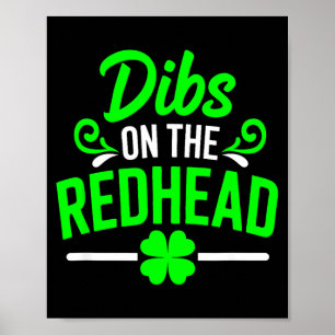 Poster Dibs engraçado na ruiva irlandesa dia de são patrí