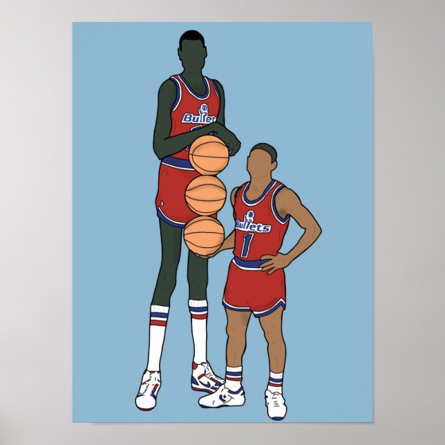 Poster Dibujo de Bol y Bogues, NBA (Frente)