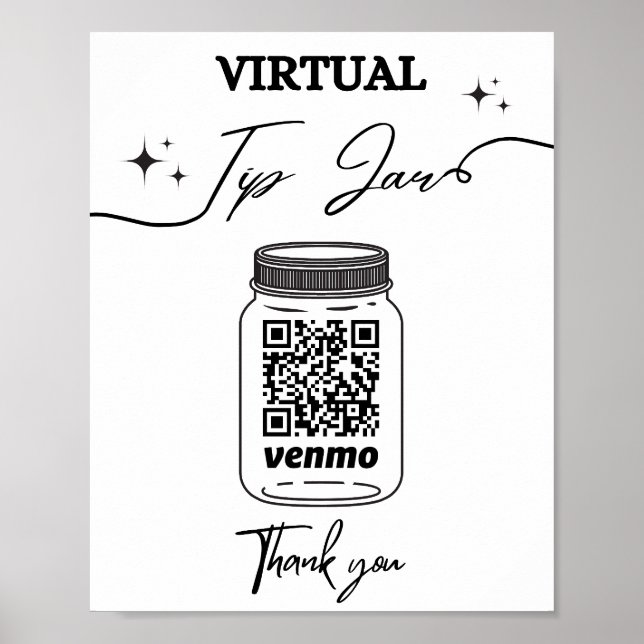 Poster Dica Virtual Jar Código QR Sugestão do seu Barman  (Frente)