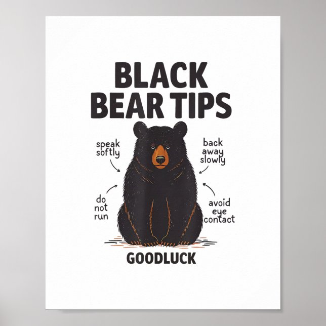 Poster Dicas de Urso Preto boa sorte (Frente)