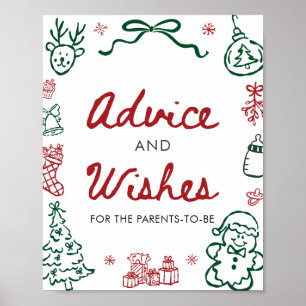 Poster Dicas e Desejos para Chás de Bebê de Inverno Verme