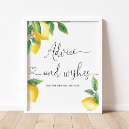 Poster Dicas e votos de aquarela de limão para Recém-Casa