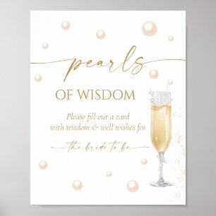 Poster Dicas para Chá de Noiva Pérolas e Prosecco 