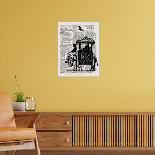 Poster Dicionário de Arte de Elefante com Howdah
