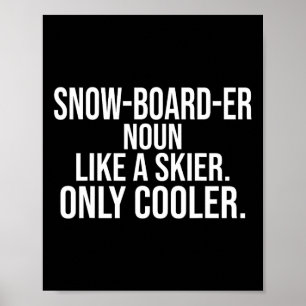 Poster Dicionário de Definição Snowboardi Engraçado Snowb