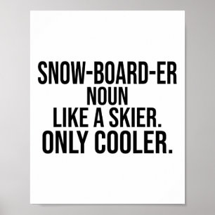 Poster Dicionário de Definição Snowboardi Engraçado Snowb