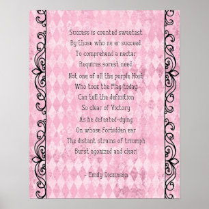 Poster Dickinson's Success Sweetest Poem Pink