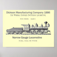 Poster Dickson Switching Locomotive 1886